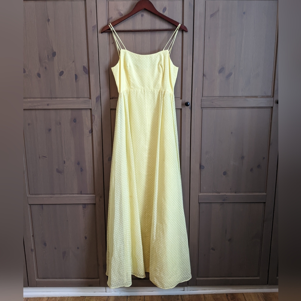 Yellow Dress with White Polka Dots